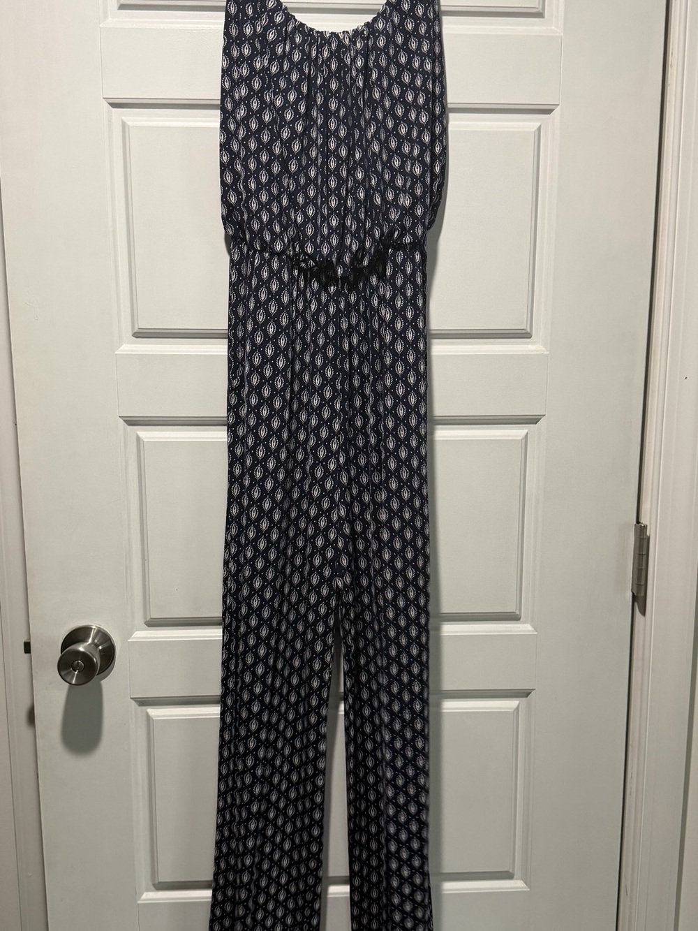 Kaileigh Navy Patterned Women's Jumpsuit